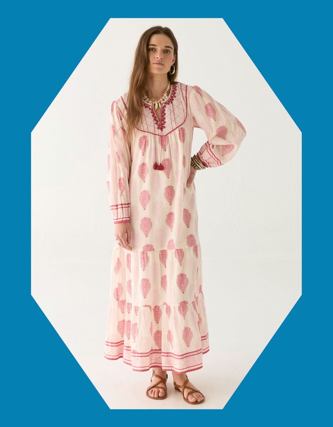 Maison Hotel Layla Print Midi Dress, Pink (PINK), large