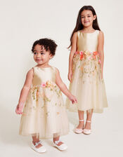 Baby Maggie 3D Floral Dress, Ivory (IVORY), large