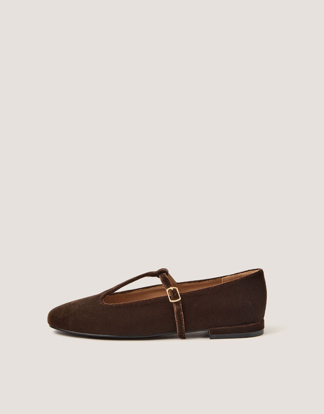 Jesi Velvet Mary Jane Ballet Flats, Brown (CHOCOLATE), large