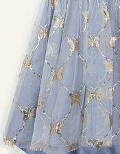 Mariposa Sequin Butterfly High-Low Dress, Grey (GREY), large