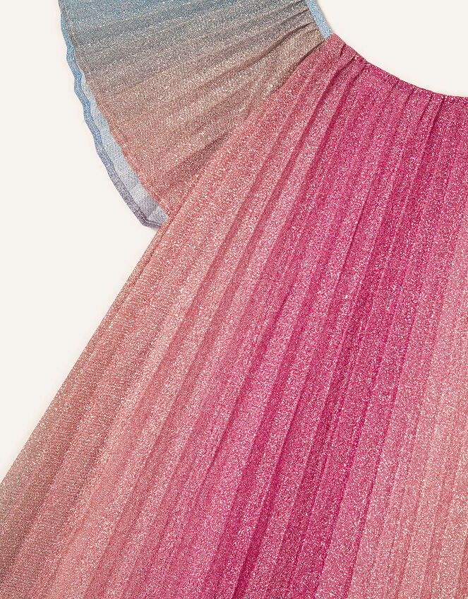 Rainbow Shimmer Pleated Dress, Multi (MULTI), large