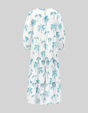 East Pami Palm Print Midi Dress, Ivory (IVORY), large