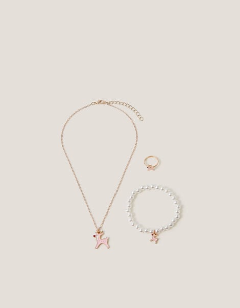 Ruby Christmas Reindeer Jewellery Set, , large