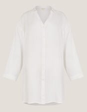Esme Beach Shirt Dress, White (WHITE), large