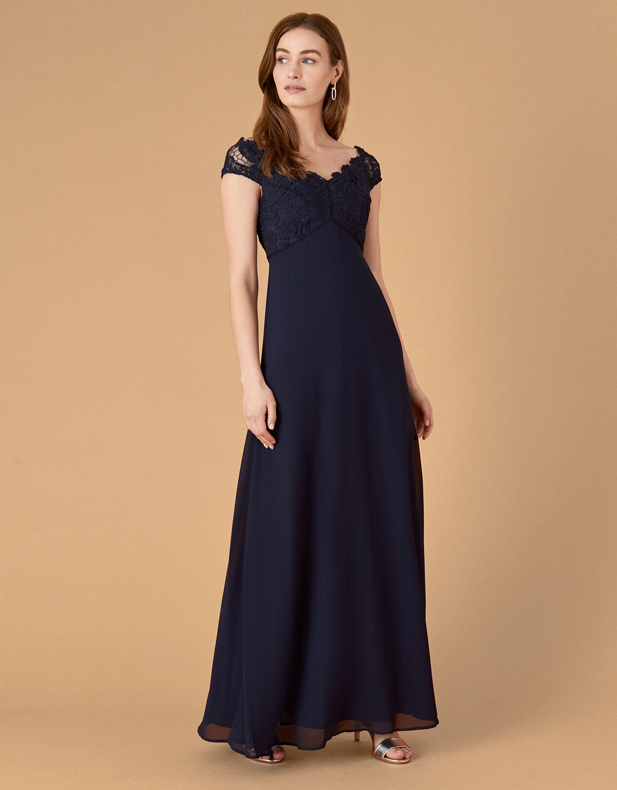Bardot lace top maxi dress