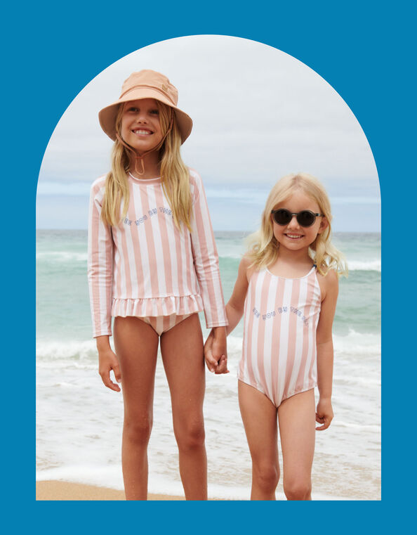 Liewood Dagny Stripe Swim Set, Pink (ROSE), large