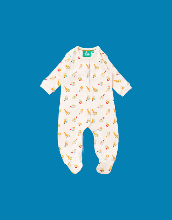 Little Green Radicals Little Bird Organic Babygrow, White (WHITE), large