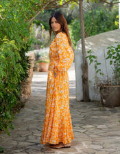 La Galeria Elefante Jodie Flamenco Maxi Dress, Orange (ORANGE), large
