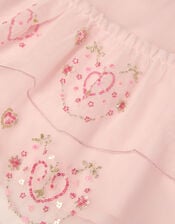 Heart Embellished Mesh Party Dress, Pink (PINK), large