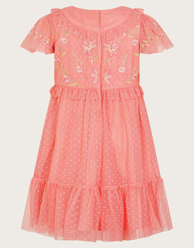 Baby Josephine Embroidered Dress, Orange (CORAL), large