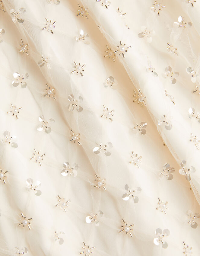 Gracie Pearl Embellished Skirt, White (WARM IVORY), large