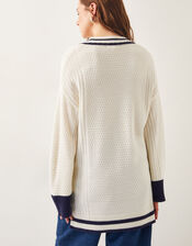 Ola Oversized V-Neck Jumper, Ivory (IVORY), large