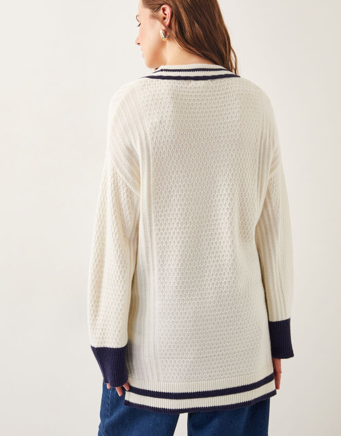 Ola Oversized V-Neck Jumper, Ivory (IVORY), large