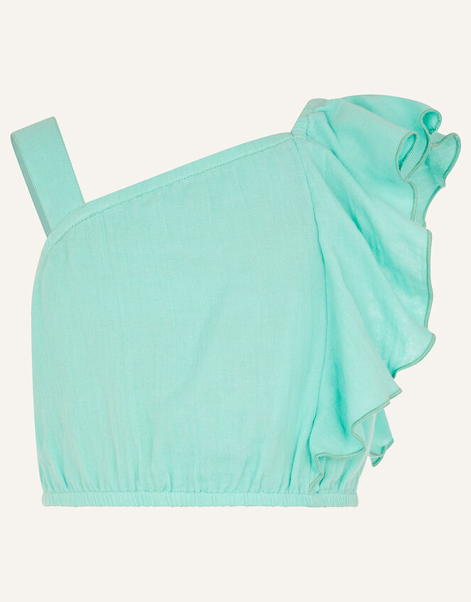 Frill Top and Skirt Set , Blue (AQUA), large