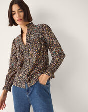 Harriet Embellished Floral Blouse, Black (BLACK), large