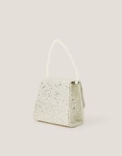 Glitter Pearl Bow Handbag & Hair Clips Set, , large