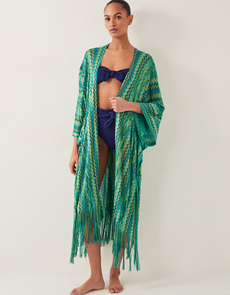 Nadia Zigzag Stripe Kaftan, , large