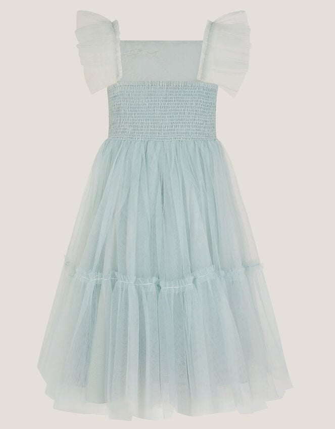 Eva Floral Embroidered Tulle Dress, Green (PALE GREEN), large