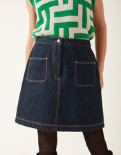 Mirla Beane Francis Denim Skirt, Blue (INDIGO), large
