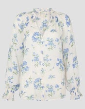 Sarah Sheer Floral Blouse, Ivory (IVORY), large