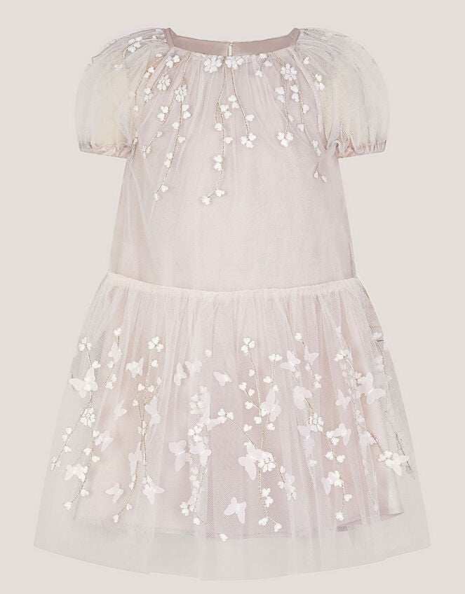 Baby Astrid Appliqu&eacute; Butterfly Swing Dress, White (WARM IVORY), large