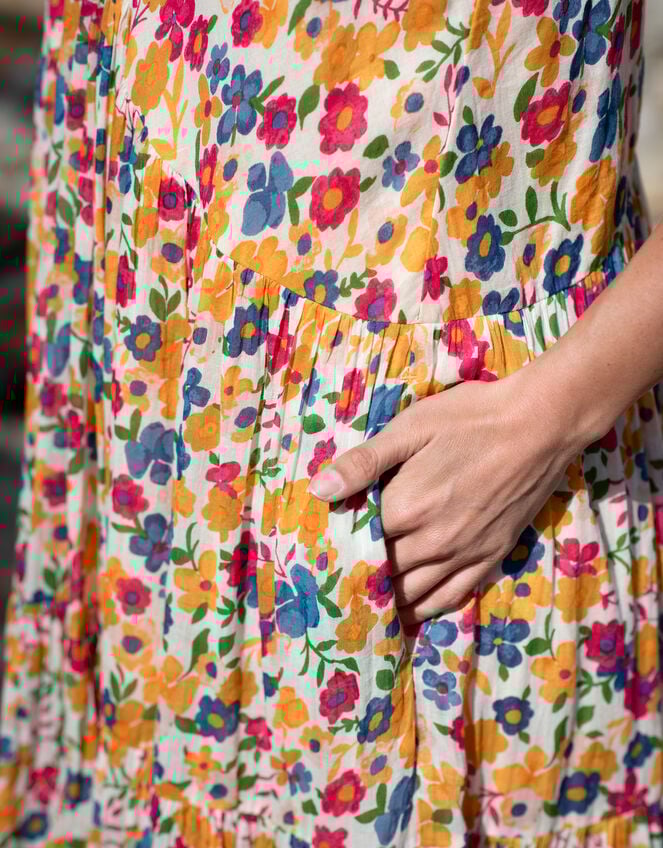 La Galeria Elefante Mediterranean Floral Maxi Dress, Multi (MULTI), large