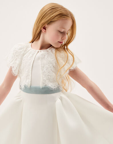 Lola Lace Short Sleeve Jacket, Ivory (IVORY), large