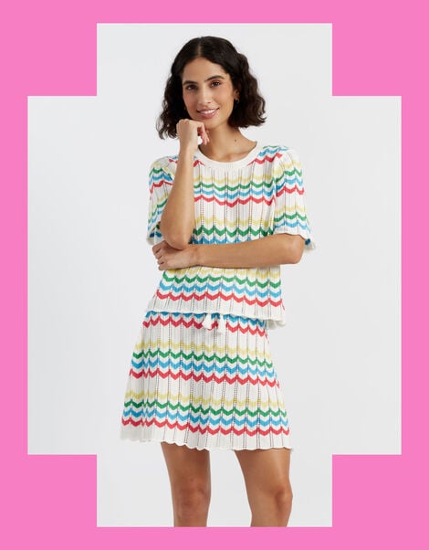 Chinti & Parker Chevron Stitch T-Shirt , Multi (MULTI), large