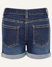 Butterfly Denim Shorts, Blue (BLUE), large