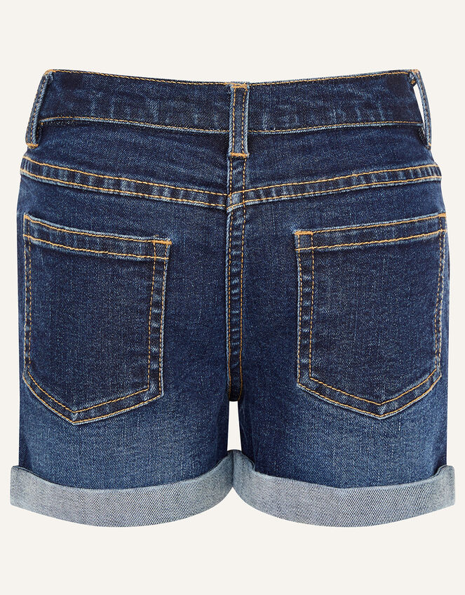 Butterfly Denim Shorts, Blue (BLUE), large