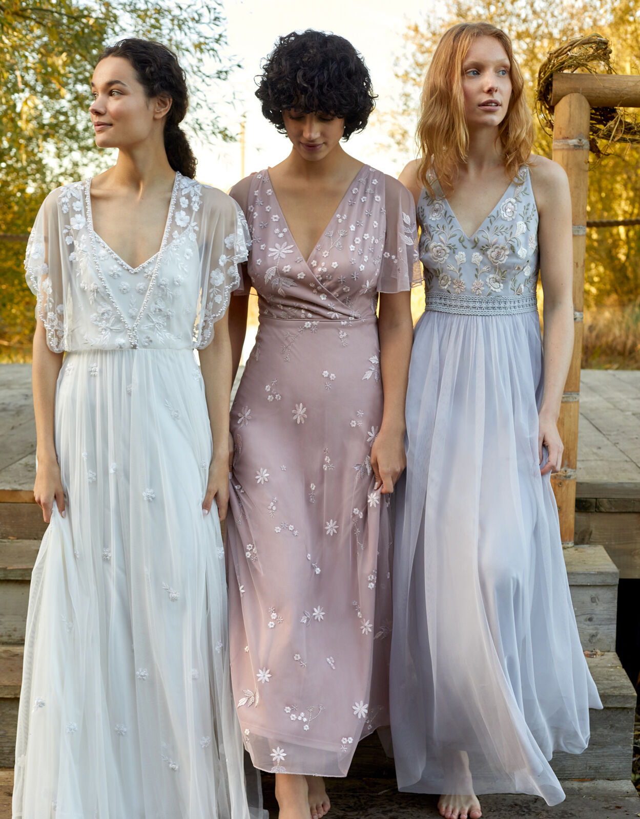 Embroidered bridesmaid dress discount