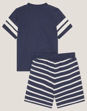 Take It Easy T-Shirt and Stripe Shorts Set, Blue (NAVY), large