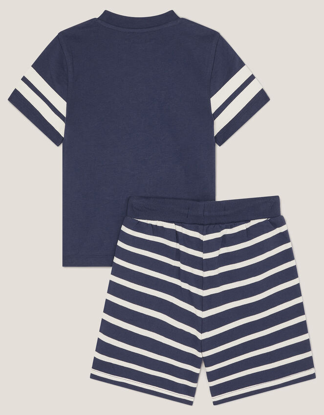 Take It Easy T-Shirt and Stripe Shorts Set, Blue (NAVY), large