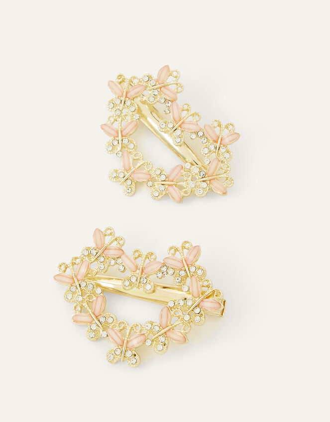Gem Flutter Heart Hair Clip Twinset, , large