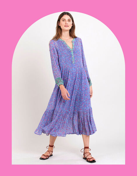 East Rian Pintuck Dress, Purple (LILAC), large