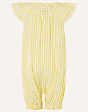 Baby Seersucker Romper, Yellow (YELLOW), large