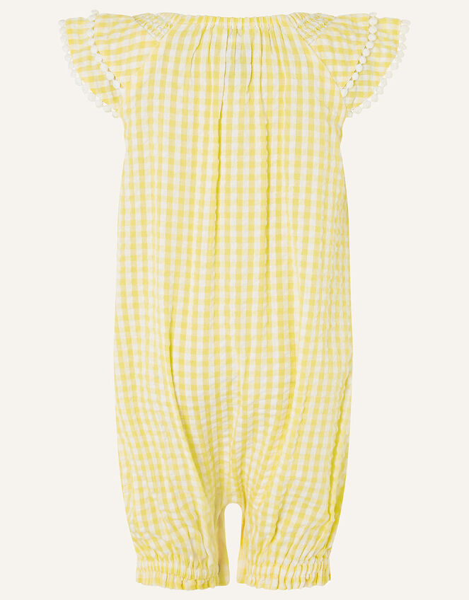 Baby Seersucker Romper, Yellow (YELLOW), large