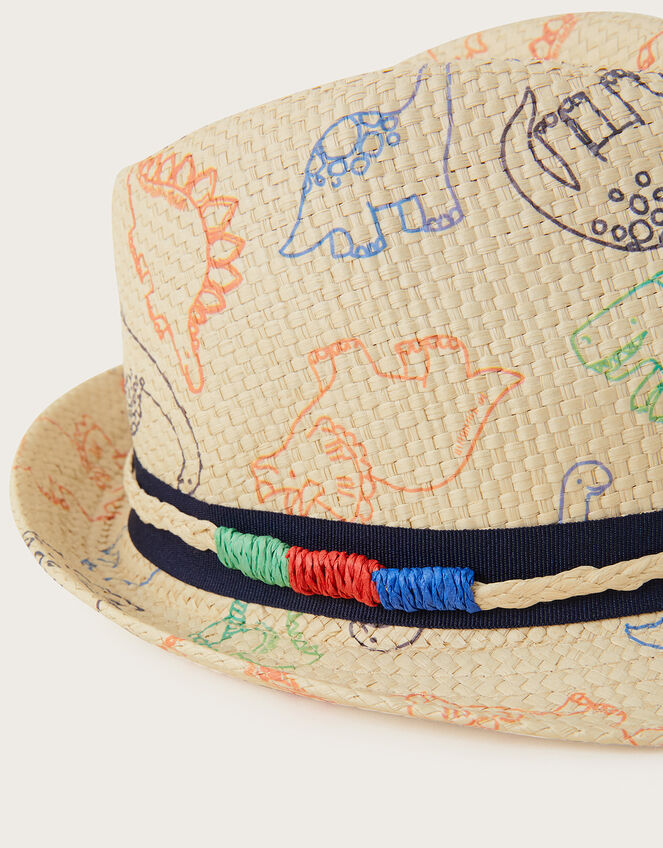 Dinosaur Print Trilby, Natural (NATURAL), large