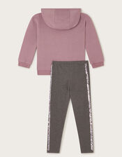Sequin Unicorn Hoodie and Leggings Set, Purple (LILAC), large