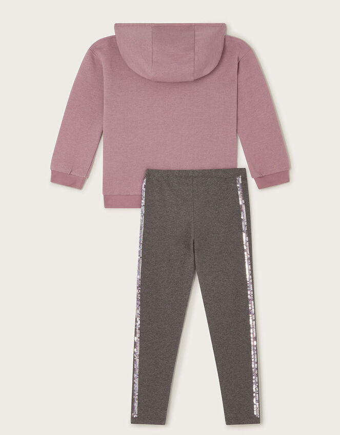 Sequin Unicorn Hoodie and Leggings Set, Purple (LILAC), large