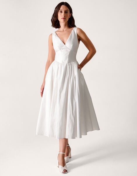 Colette Midi Wedding Dress, Ivory (IVORY), large