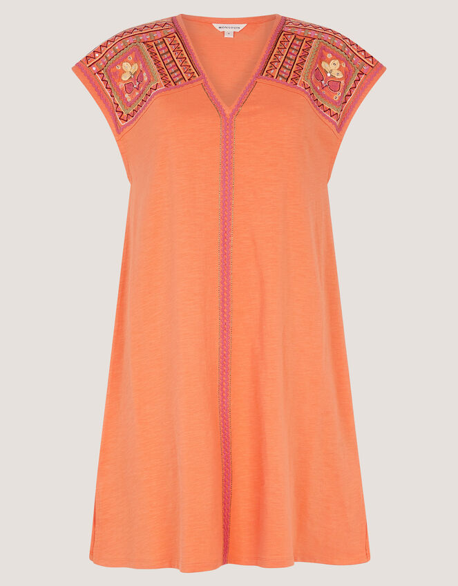 Juliet Embroidered Mini Kaftan, Orange (ORANGE), large