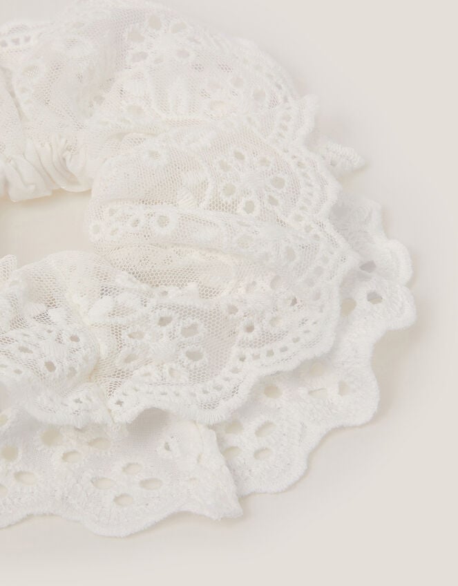 Broderie Frill Hair Scrunchie, , large