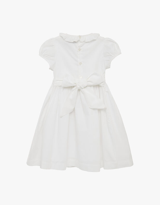 Trotters Willow Rose Hand Smocked Dress, White (WHITE), large