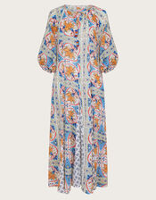 Riviera Godet Dress, Blue (BLUE), large