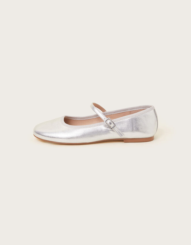 zara silver flat shoes