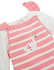 Newborn Baby Swan Knit Romper Set, Pink (PINK), large
