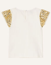 Sequin Star T-Shirt, Ivory (IVORY), large
