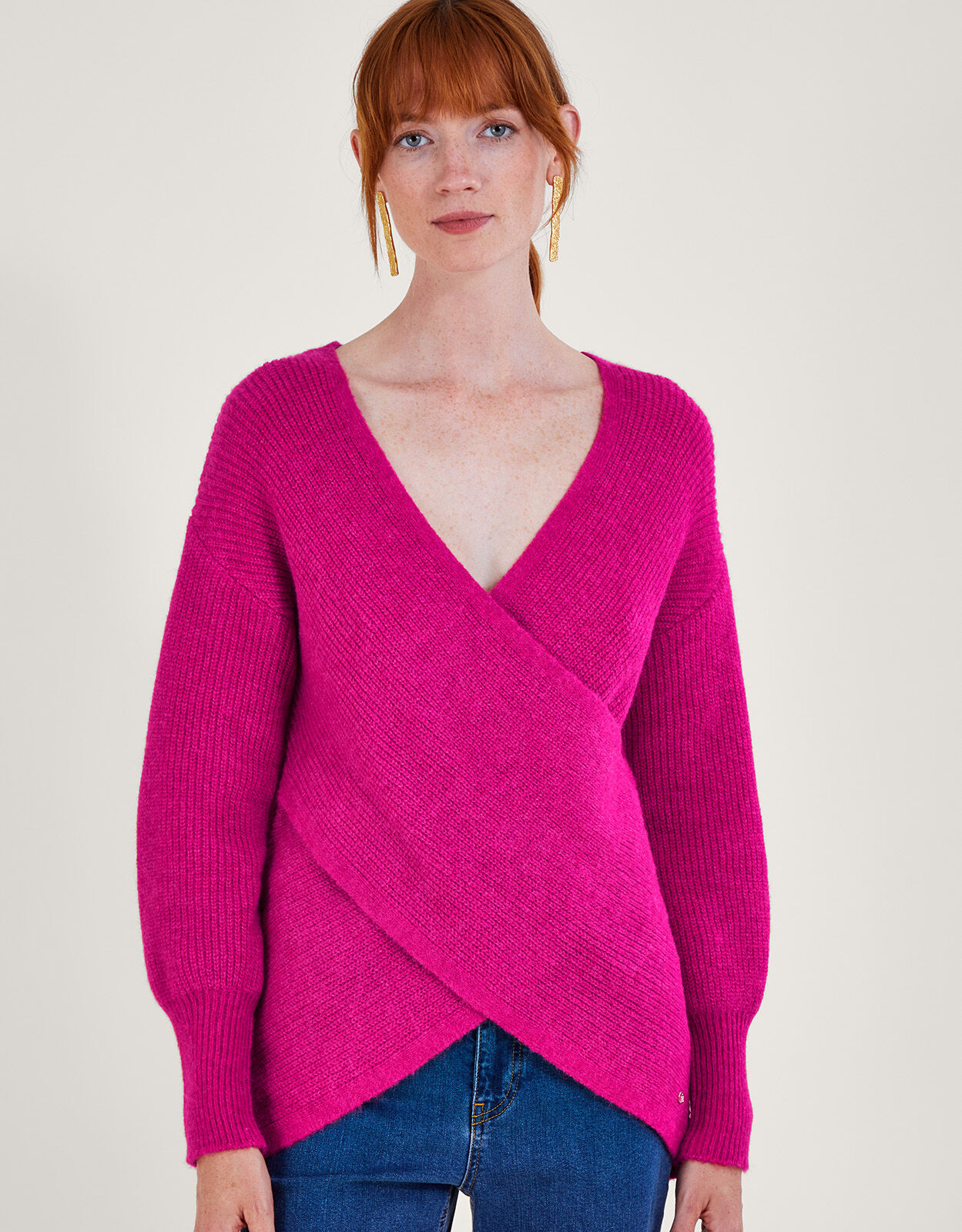 Pink wrap outlet jumper