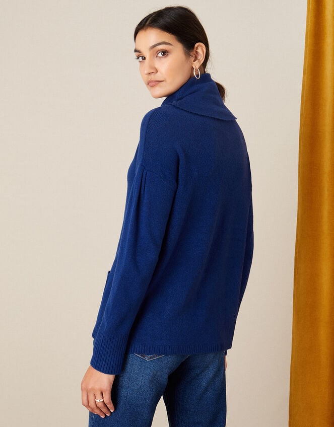 Cowl Neck Cosy Jumper , Blue (COBALT), large
